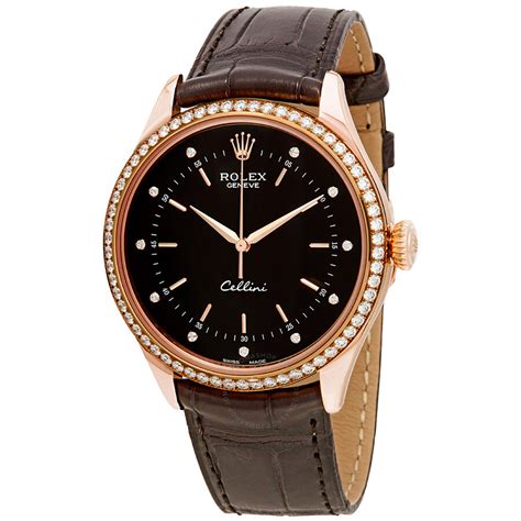 rolex leather watch